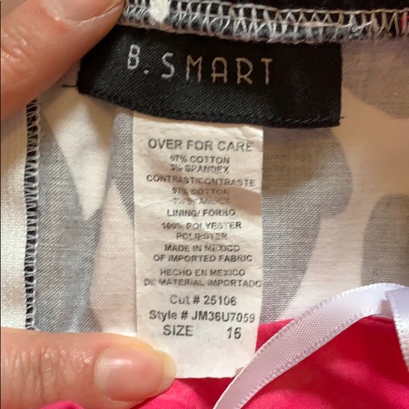 Black & White Floral w/ Pink Accents Bubble Dress - Picture 3 of 4